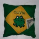 PERSONALIZED Tooth Fairy Pillow - Adorable Frog Design!