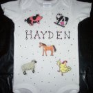 PERSONALIZED ONESIE - FARM ANIMALS!!