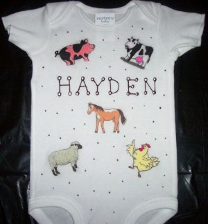 PERSONALIZED ONESIE - FARM ANIMALS!!