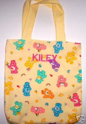 PERSONALIZED TOTE BOOK BAG - CARE BEARS!!
