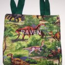 PERSONALIZED Tote Book Bag with Dinosaurs!!!