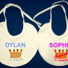 PERSONALIZED EMBROIDERED BIB for a PRINCE or PRINCESS!