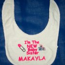 PERSONALIZED EMBROIDERED BIB Baby Brother or Sister!