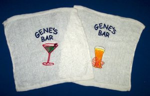 PERSONALIZED Embroidered BAR RAG TOWEL CLOTH
