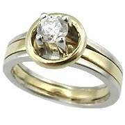14K Two Tone 1/3ct Diamond Ring - You Save $2451.52