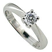 18K White Gold Diamond Solitaire Ring - You Save $1,161.62