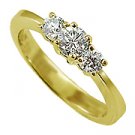 18K Yellow Gold Three Stone Ring - You Save $1,451.33