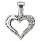 14K White Gold Diamond Heart Pendant - You Save $633.08