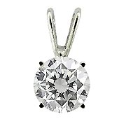 14K White Gold Diamond Solitaire Pendant - You Save $2,371.67