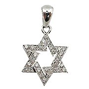 18K White Gold Star of David Diamond Pendant - You Save $1,506.67