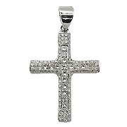 18K White Gold Diamond Cross Pendant - You Save $5,503.75