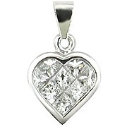 18K White Gold Diamond Heart Pendant - You Save $1,155.56