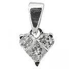 18K White Gold Diamond Heart Shape Pendant - You Save $1,539.41