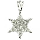 18K White Gold Diamond Star of David Pendant - You Save $4,553.02