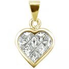 18K Yellow Gold Diamond Heart Pendant - You Save $1,257.98