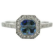 14K White Gold Sapphire/Diamond Multi Stone Ring - You Save $2,015.02