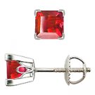 14K White Gold Ruby Stud Earrings - You Save $721.60