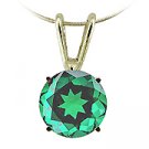 14K Yellow Gold Emerald Solitaire Pendant - You Save $735.47
