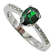 18K White Gold Emerald/Diamond Multi Stone Ring - You Save $2,404.02