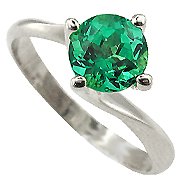 18K White Gold Emerald Solitaire Ring - You Save $2,226.96