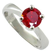 18K White Gold Ruby Solitaire Ring - You Save $3,066.79
