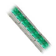18K White Gold Emerald Tennis Bracelet - You Save $16,128.42