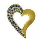 18K Yellow Gold Sapphire Heart Pendant - You Save $2,147.99