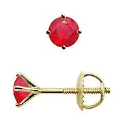 18K Yellow Gold Ruby Stud Earrings - You Save $617.61