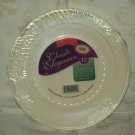 9" plastic dinner plate Masterpiece 12ct, ivory/w/gold trim