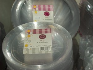Scroll Clear Plastic Tableware, 10" dinner plate 20tc