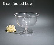 Elegance Boxed Clear Plastic Tableware, 6oz Footed bowl 16ct