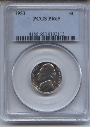 1953 PCGS Proof 65 Jefferson Nickel