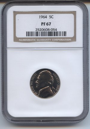 1964 proof 67 jefferson nickel