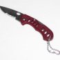 Red FOLDING Lock Back KNIFE KEY CHAIN Ring Keychain NEW