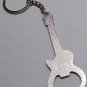 Bottle Opener GUITAR White Metal Alloy KEY CHAIN Ring Keychain NEW