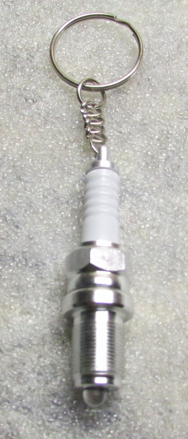 Auto SPARKPLUG Spark Plug LED Flashlight KEY CHAIN Ring Keychain NEW