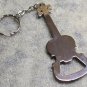 GUITAR Base VIOLIN Silver Metal KEY CHAIN Ring Keychain NEW