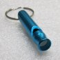 Aluminum Alloy Mini Bottle Shape Light Blue EMERGENCY WHISTLE KEY Ring CHAIN NEW