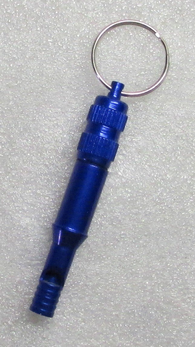 Emergency Blue Survival WHISTLE Pill Case Metal KEY CHAIN Ring Keychain NEW