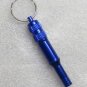 Emergency Blue Survival WHISTLE Pill Case Metal KEY CHAIN Ring Keychain NEW