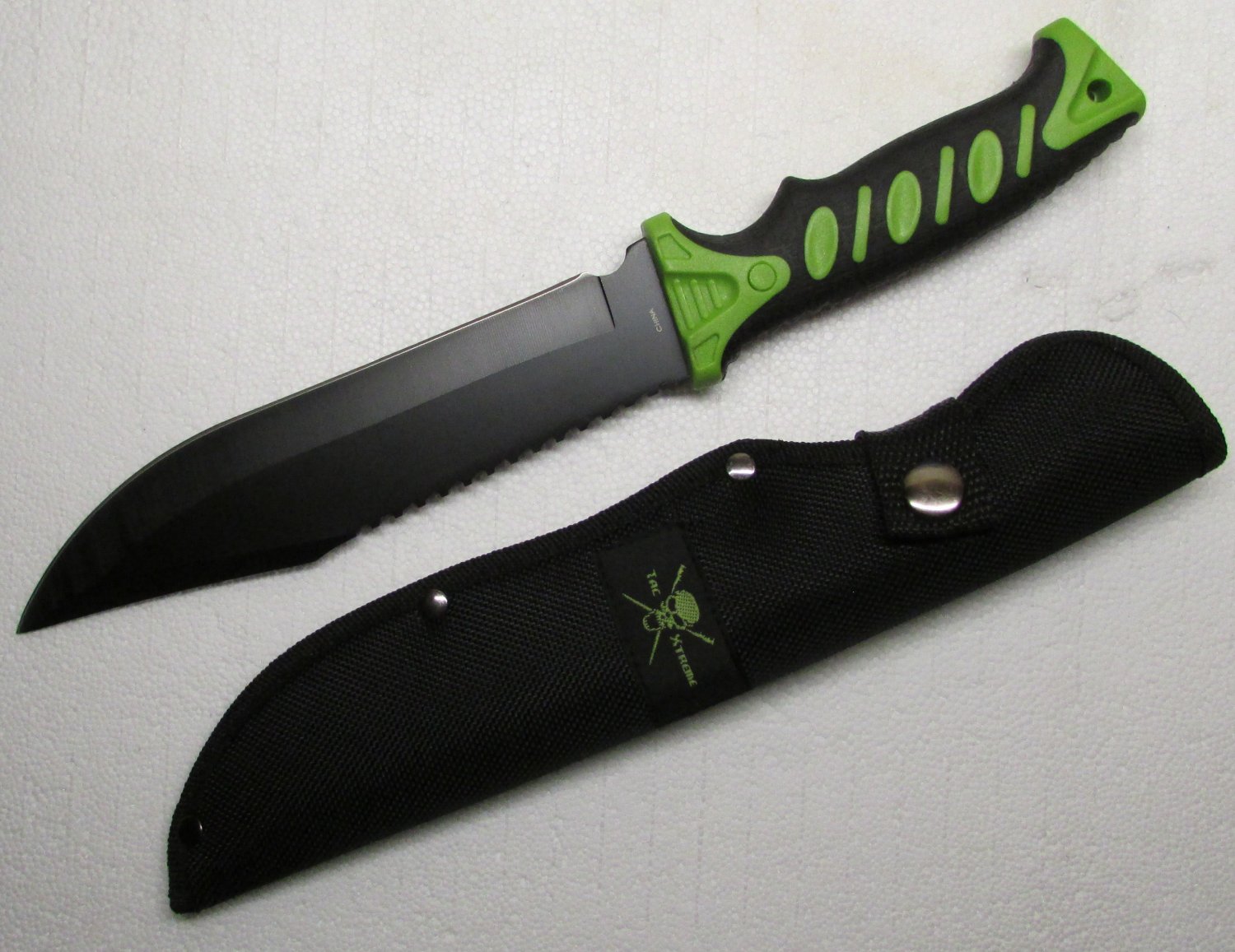 TAC Xtreme TX09GR 12" HUNTING Double Injection BOWIE w Sheath Knife NEW