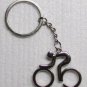 BICYCLE RIDER Bicyclist Silver Metal KEY CHAIN Ring Keychain NEW