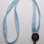 Blinking LED Light Up BLUE LANYARD KEY CHAIN Ring Keychain ID Holder NEW