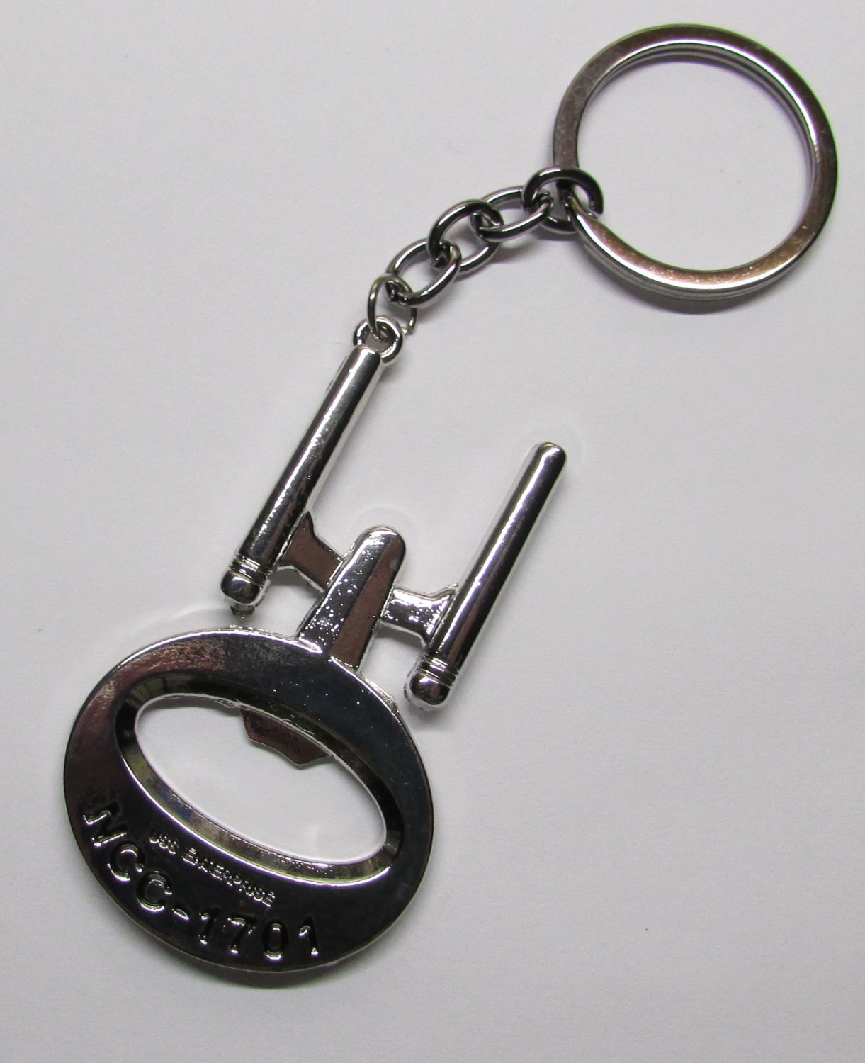 USS Enterprise NCC 1701 SILVER Bottle Opener Metal KEY CHAIN Ring Keychain NEW