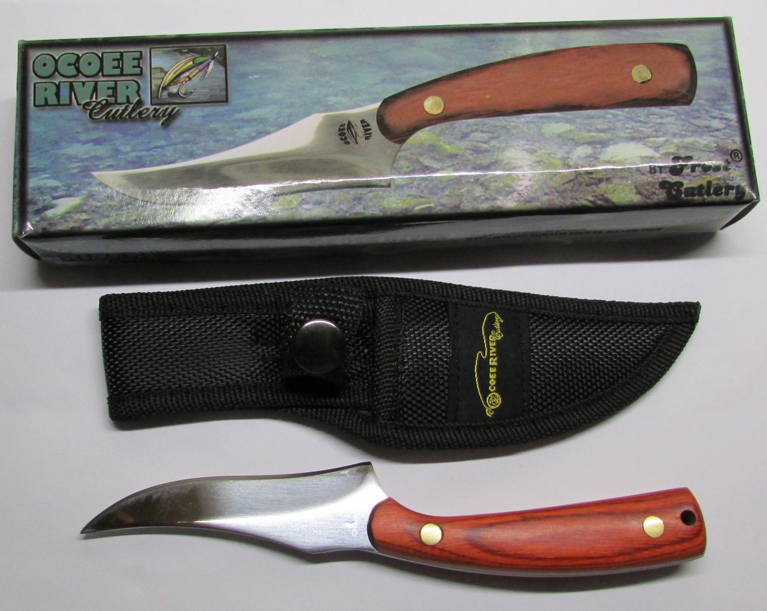 Frost Cutlery Steel 7" OCOEE RIVER Pakkawood KNIFE w Holster OC534PW NEW