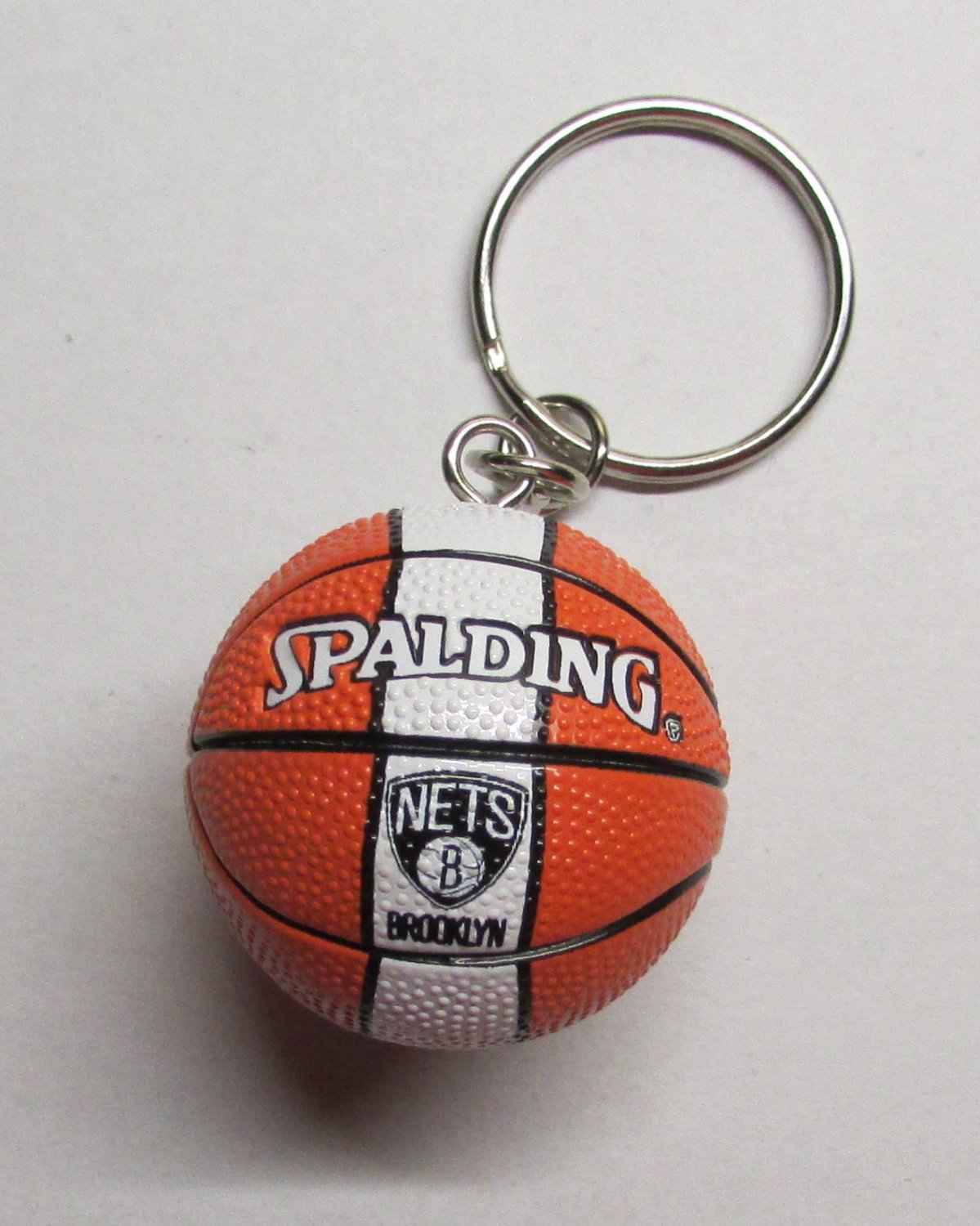 NBA Basketball Brooklyn NETS Spalding Ball KEY CHAIN Ring Keychain NEW