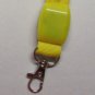 LED Blinking Light Up YELLOW LANYARD KEY CHAIN Ring Keychain ID Holder NEW