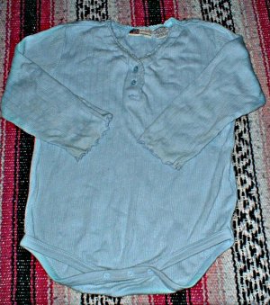 Faded Glory 24mth Blue Bodysuit with lettuce edge hems