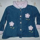18 Mth Denim shirt with Fleece collar, cuffs, and accents