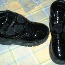 Girls Black PVC Vinyl Ankle Boots with Suede hearts Toddler 6